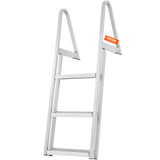 Ladders & Scaffolding: VEVOR Dock Ladder, Removable 3 Steps, 159 kg Load Capacity, Aluminum Alloy Pontoon Boat Ladder with 101.6 mm Wide Step & Nonslip Rubber Mat, Easy to Install for Ship/Lake/Pool/Marine Boarding