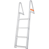 Ladders & Scaffolding: VEVOR Dock Ladder, Removable 4 Steps, 350 lbs Load Capacity, Aluminum Alloy Pontoon Boat Ladder with 4'' Wide Step & Nonslip Mat, Easy to Install for Ship/Lake/Pool/Marine Boarding