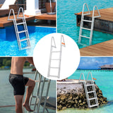 Ladders & Scaffolding: VEVOR Dock Ladder, Removable 4 Steps, 350 lbs Load Capacity, Aluminum Alloy Pontoon Boat Ladder with 4'' Wide Step & Nonslip Mat, Easy to Install for Ship/Lake/Pool/Marine Boarding
