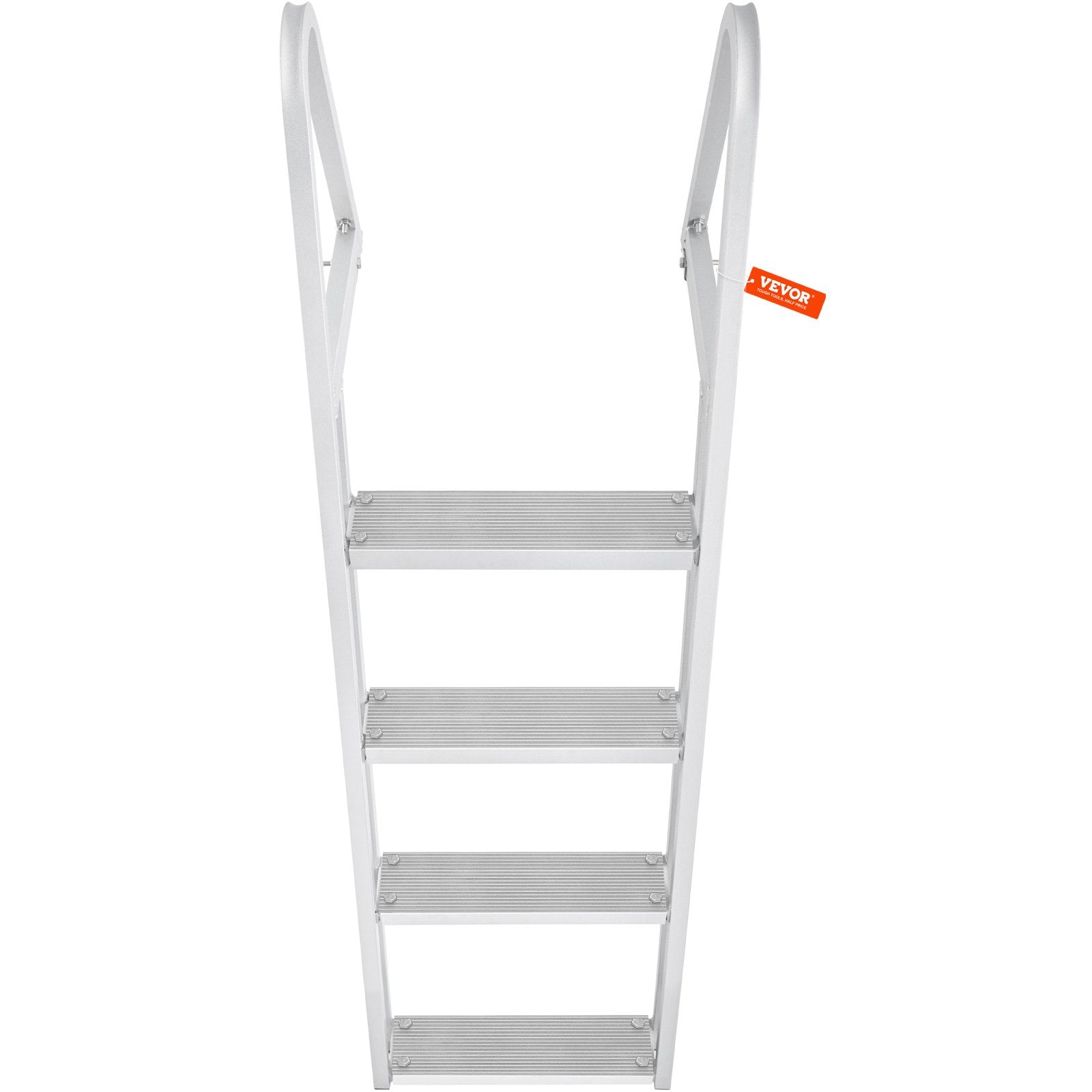 Dock Ladder, Removable 4 Steps, 350 lbs Load Capacity, Aluminum Alloy Pontoon Boat Ladder with 4'' Wide Step & Nonslip Mat, Easy to Install for Ship/Lake/Pool/Marine Boarding