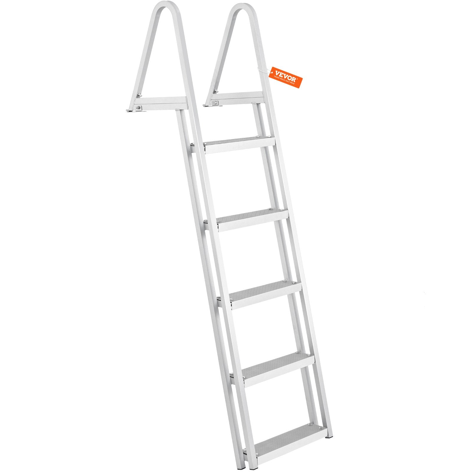 Removable Dock Ladder 5 Steps, 159 kg Load Capacity, Pontoon Boat Ladder with 4'' Wide Step & Nonslip Design for Ship/Lake/Pool/Marine Boarding