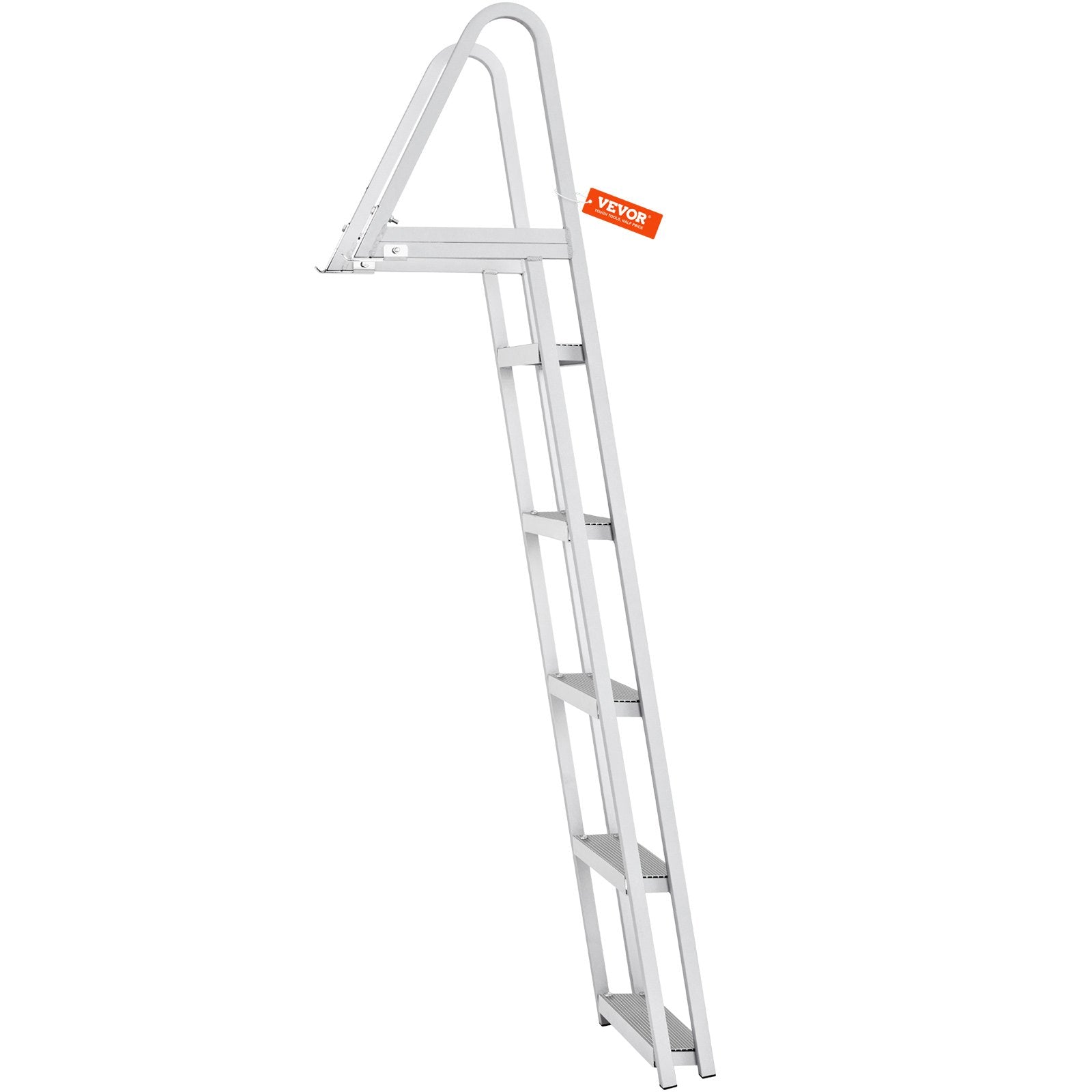 Removable Dock Ladder 5 Steps, 159 kg Load Capacity, Pontoon Boat Ladder with 4'' Wide Step & Nonslip Design for Ship/Lake/Pool/Marine Boarding