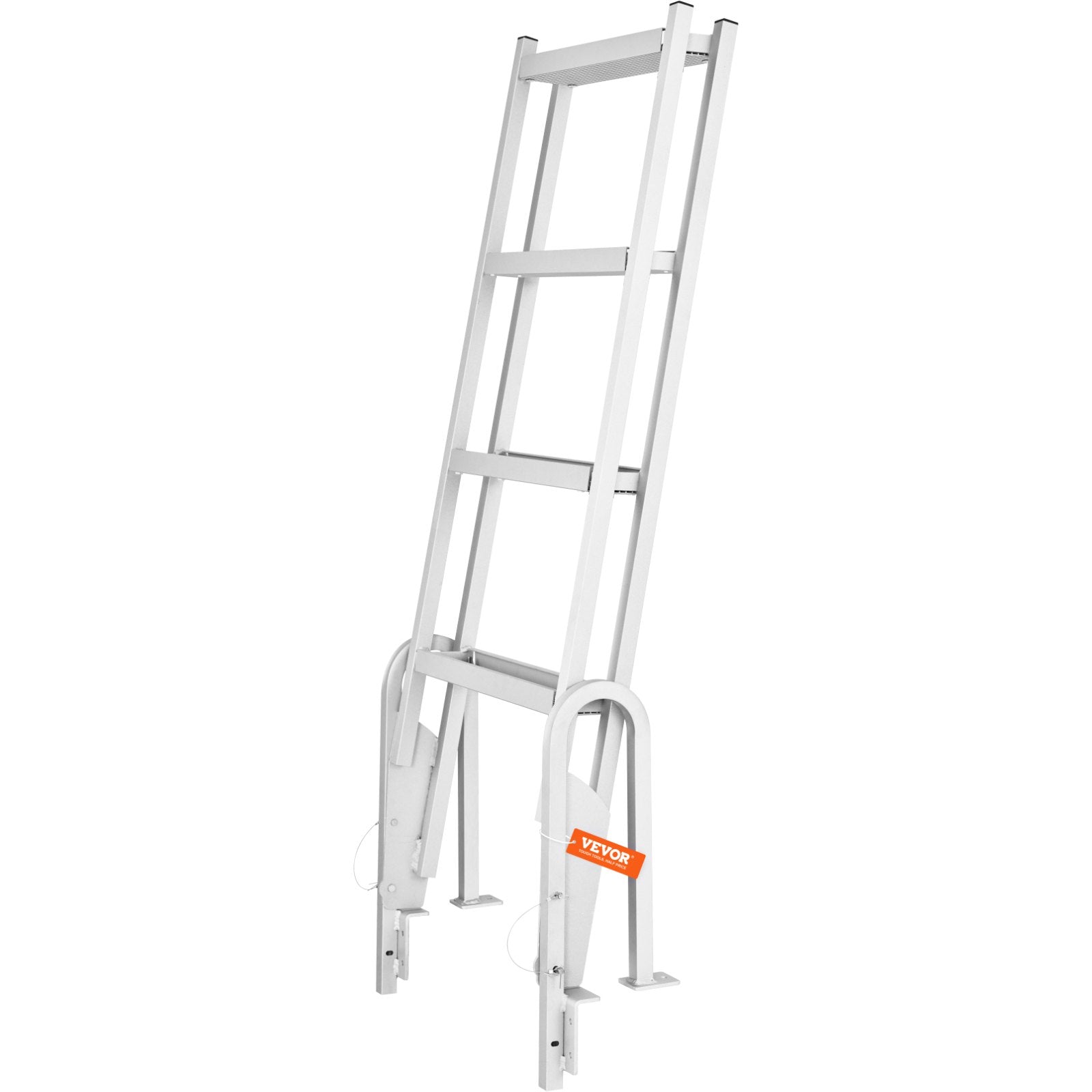 Ladders & Scaffolding: VEVOR Dock Ladder Flip Up 4 Steps, 159 kg Load Capacity, Aluminum Pontoon Boat Ladder with 4" Wide Step & Nonslip Mat,Swimm Step Ladder for Ship/Lake/Pool/Marine Boarding
