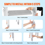 Ladders & Scaffolding: VEVOR Dock Ladder Flip Up 5 Steps, 350lbs Load Capacity, Aluminum Pontoon Boat Ladder with 4" Wide Step & Nonslip Rubber Mat,Swimm Step Ladder for Ship/Lake/Pool/Marine Boarding