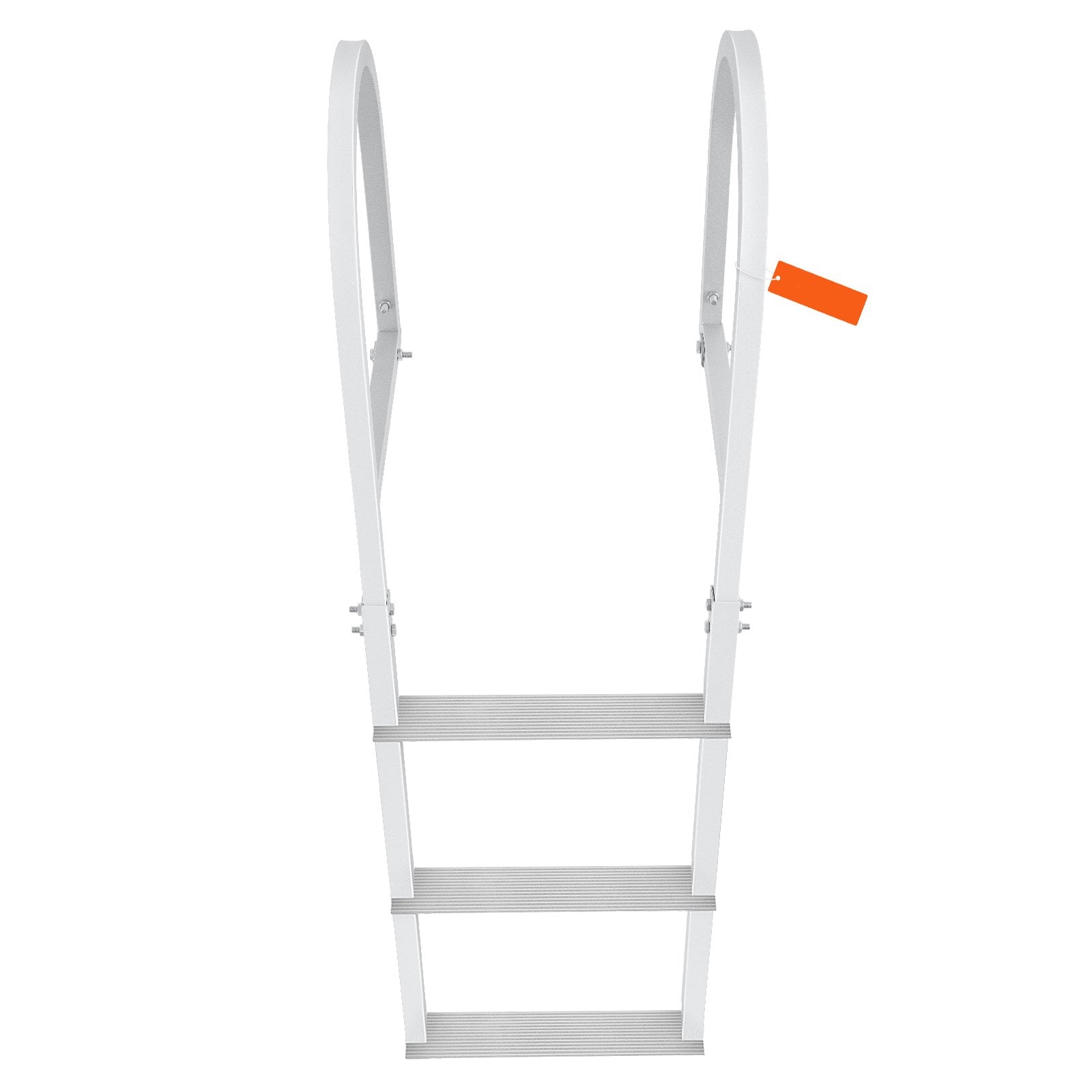 Ladders & Scaffolding: VEVOR Dock Ladder, Removable 3 Steps, 227 kg Load Capacity, Aluminum Alloy Pontoon Boat Ladder with 7.9 cm Wide Step & Nonslip Rubber Mat, Easy to Install for Ship/Lake/Pool/Marine Boarding