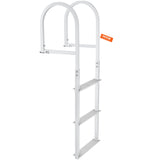 Ladders & Scaffolding: VEVOR Dock Ladder, Removable 3 Steps, 227 kg Load Capacity, Aluminum Alloy Pontoon Boat Ladder with 7.9 cm Wide Step & Nonslip Rubber Mat, Easy to Install for Ship/Lake/Pool/Marine Boarding