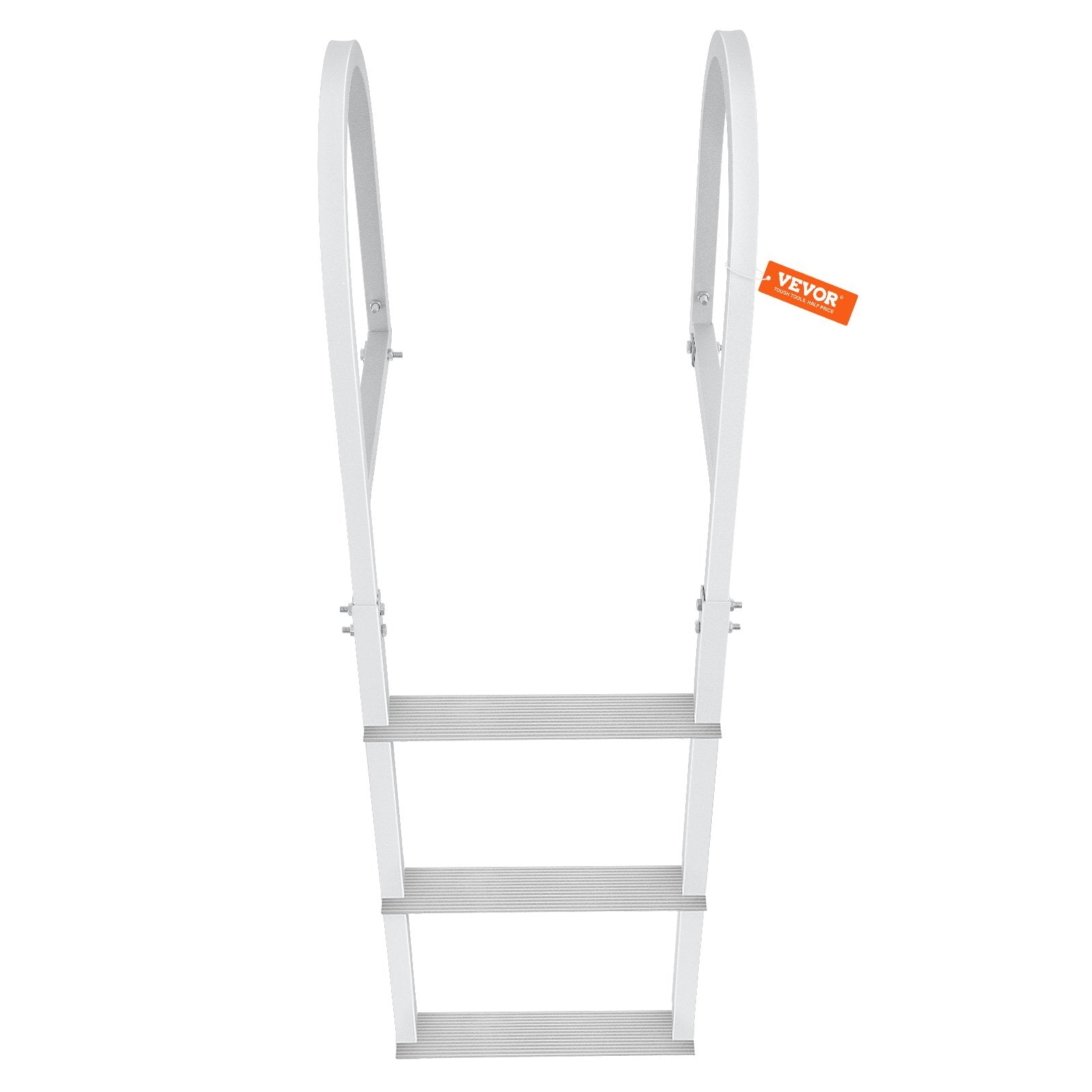 Ladders & Scaffolding: VEVOR Dock Ladder, Removable 3 Steps, 227 kg Load Capacity, Aluminum Alloy Pontoon Boat Ladder with 7.9 cm Wide Step & Nonslip Rubber Mat, Easy to Install for Ship/Lake/Pool/Marine Boarding