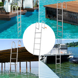 Boating Accessories: VEVOR Dock Ladder, Removable 5 Steps, 227 kgs Load Capacity, Aluminum Alloy Pontoon Boat Ladder with 3.1'' Wide Step & Nonslip Rubber Mat, Easy to Install for Ship/Lake/Pool/Marine Boarding