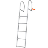 Boating Accessories: VEVOR Dock Ladder, Removable 5 Steps, 227 kgs Load Capacity, Aluminum Alloy Pontoon Boat Ladder with 3.1'' Wide Step & Nonslip Rubber Mat, Easy to Install for Ship/Lake/Pool/Marine Boarding