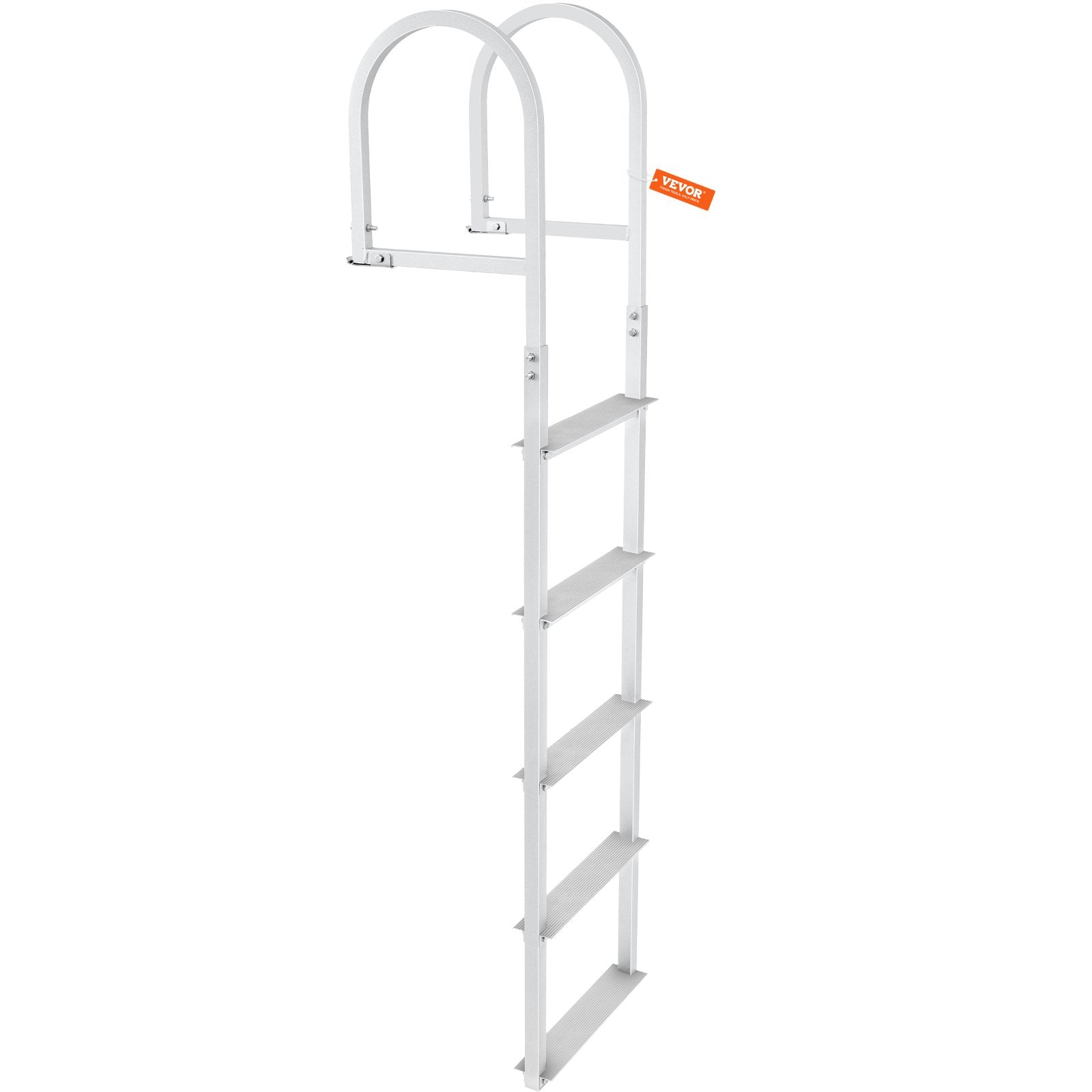 Boating Accessories: VEVOR Dock Ladder, Removable 5 Steps, 227 kgs Load Capacity, Aluminum Alloy Pontoon Boat Ladder with 3.1'' Wide Step & Nonslip Rubber Mat, Easy to Install for Ship/Lake/Pool/Marine Boarding