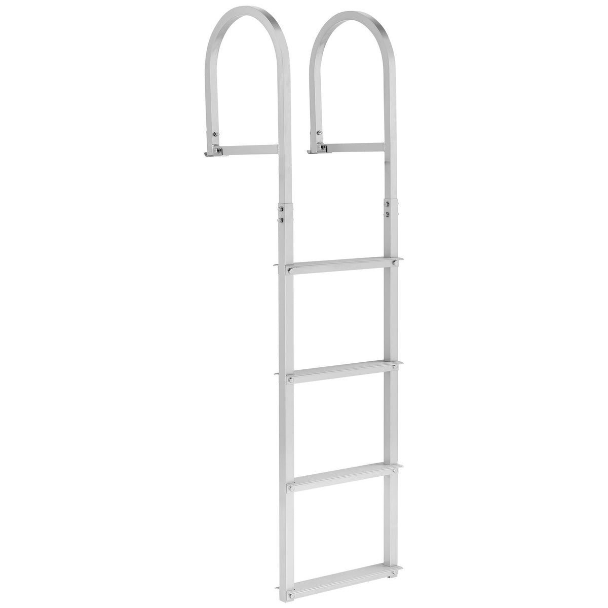 Removable Dock Ladder, 4 Steps, Aluminum Alloy Pontoon Boat Swim Ladder, with Non-Slip Wide Steps, 227 kg Weight Capacity, Quick Release Design, for Lake Swimming, Pool, Boat, Marine Boarding