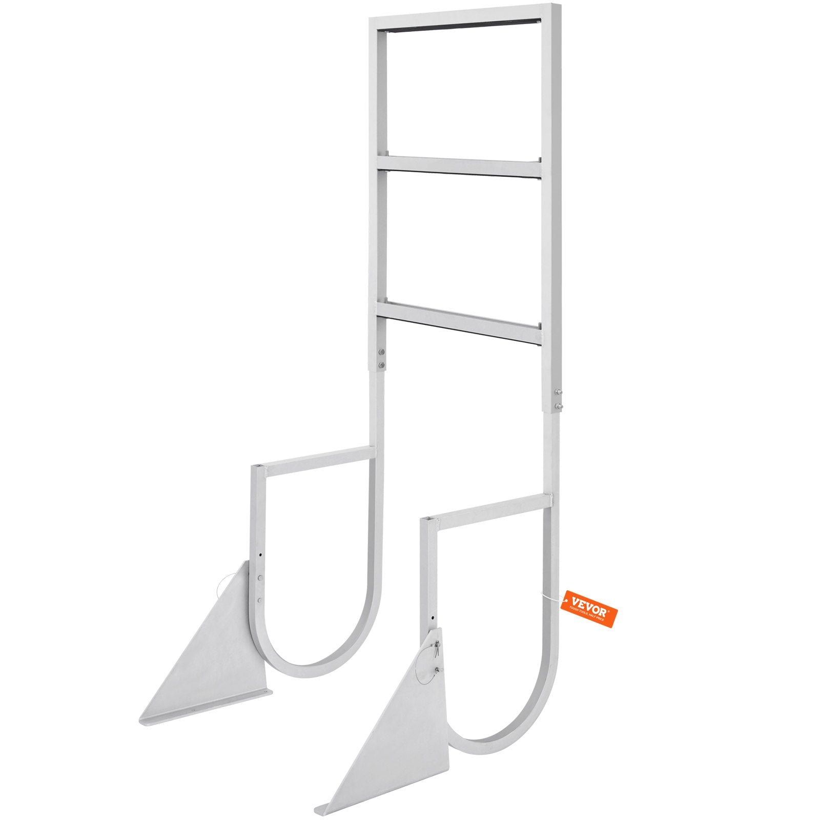 Ladders & Scaffolding: VEVOR Dock Ladder, Flip-Up 3 Steps, 159 kg Load Capacity, Aluminum Alloy Pontoon Boat Ladder with 50.8 mm Wide Step & Nonslip Rubber Mat, Easy to Install for Ship/Lake/Pool/Marine Boarding