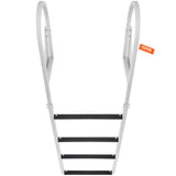 Boating Accessories: VEVOR Dock Ladder, Flip-Up 4 Steps, 159 kg Load Capacity, Aluminum Alloy Pontoon Boat Ladder with 50.8 mm Wide Step & Nonslip Rubber Mat, Easy to Install for Ship/Lake/Pool/Marine Boarding