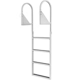 Boating Accessories: VEVOR Dock Ladder, Flip-Up 4 Steps, 159 kg Load Capacity, Aluminum Alloy Pontoon Boat Ladder with 50.8 mm Wide Step & Nonslip Rubber Mat, Easy to Install for Ship/Lake/Pool/Marine Boarding