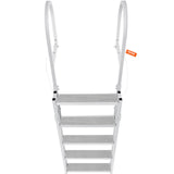 Boating Accessories: VEVOR Dock Ladder, Retractable 5 Steps, 350 lbs Load Capacity, Aluminum Alloy Pontoon Boat Ladder with 66.9''-78.9'' Adjustable Height, 4'' Wide Step & Mat, for Ship/Lake/Pool/Marine Boarding
