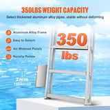 Boating Accessories: VEVOR Dock Ladder, Retractable 5 Steps, 350 lbs Load Capacity, Aluminum Alloy Pontoon Boat Ladder with 66.9''-78.9'' Adjustable Height, 4'' Wide Step & Mat, for Ship/Lake/Pool/Marine Boarding