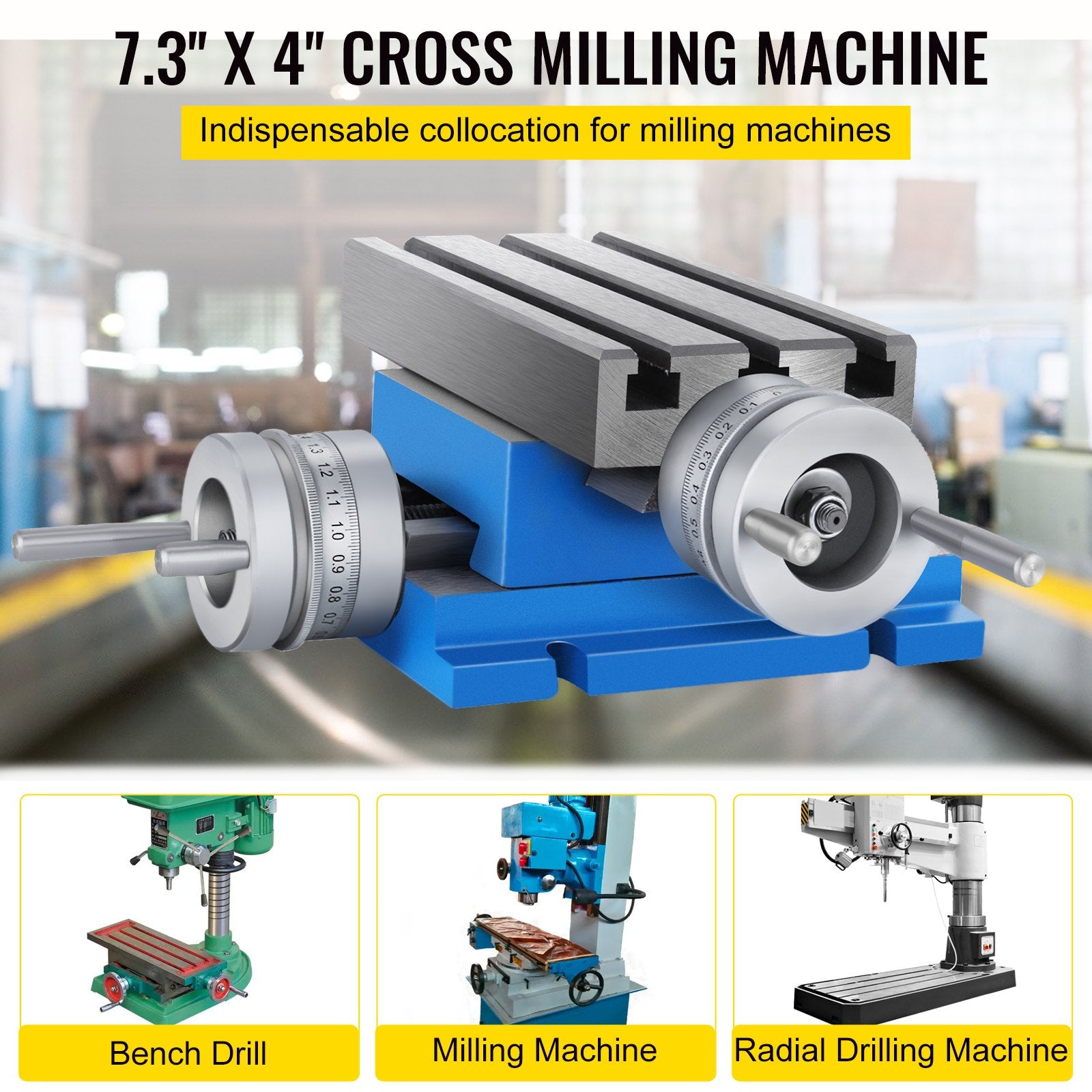 Hand Tools: VEVOR Milling Machine Cross Slide Worktable 4''x7.3'' 2 Axis Compound Precision