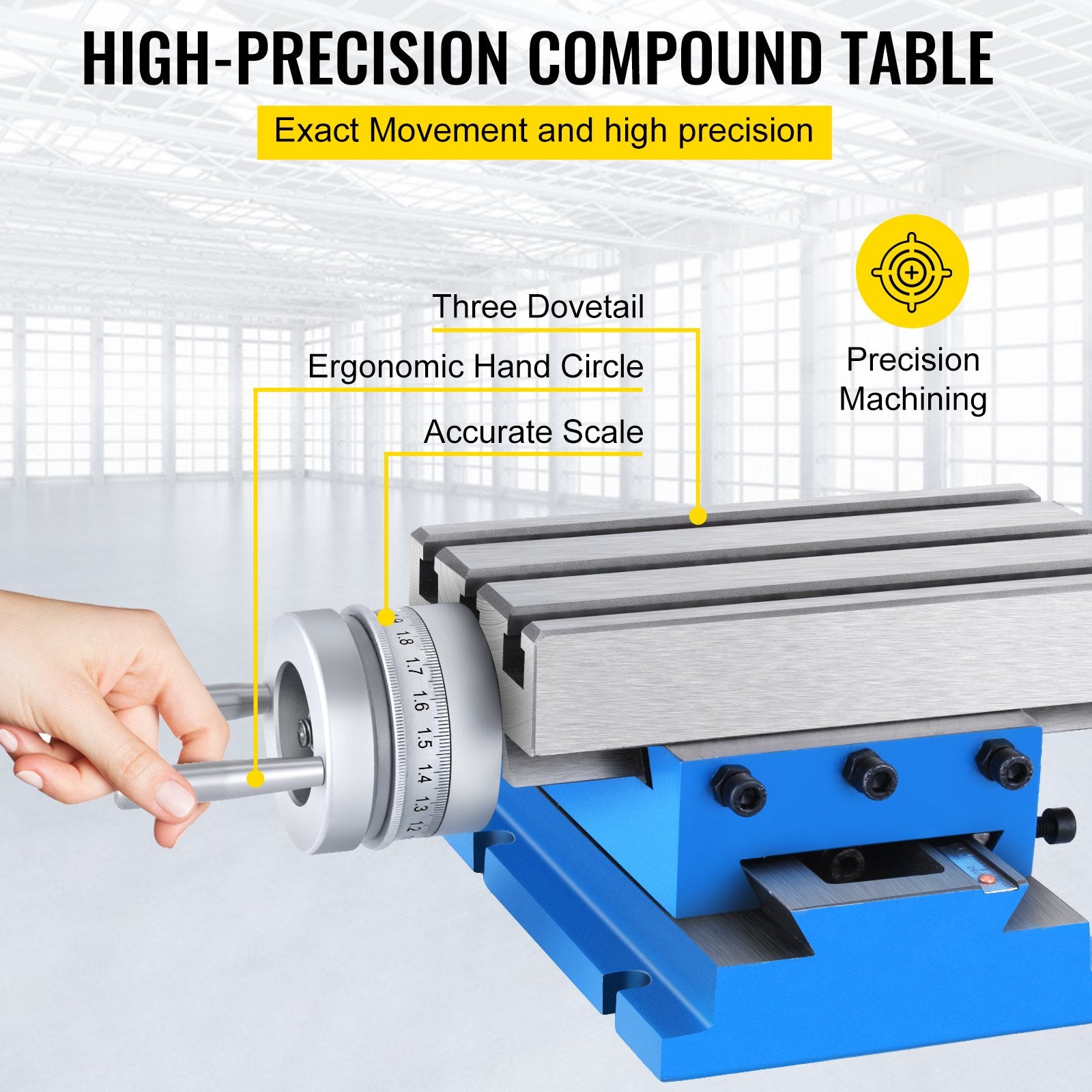 Hand Tools: VEVOR Milling Machine Cross Slide Worktable 4''x7.3'' 2 Axis Compound Precision