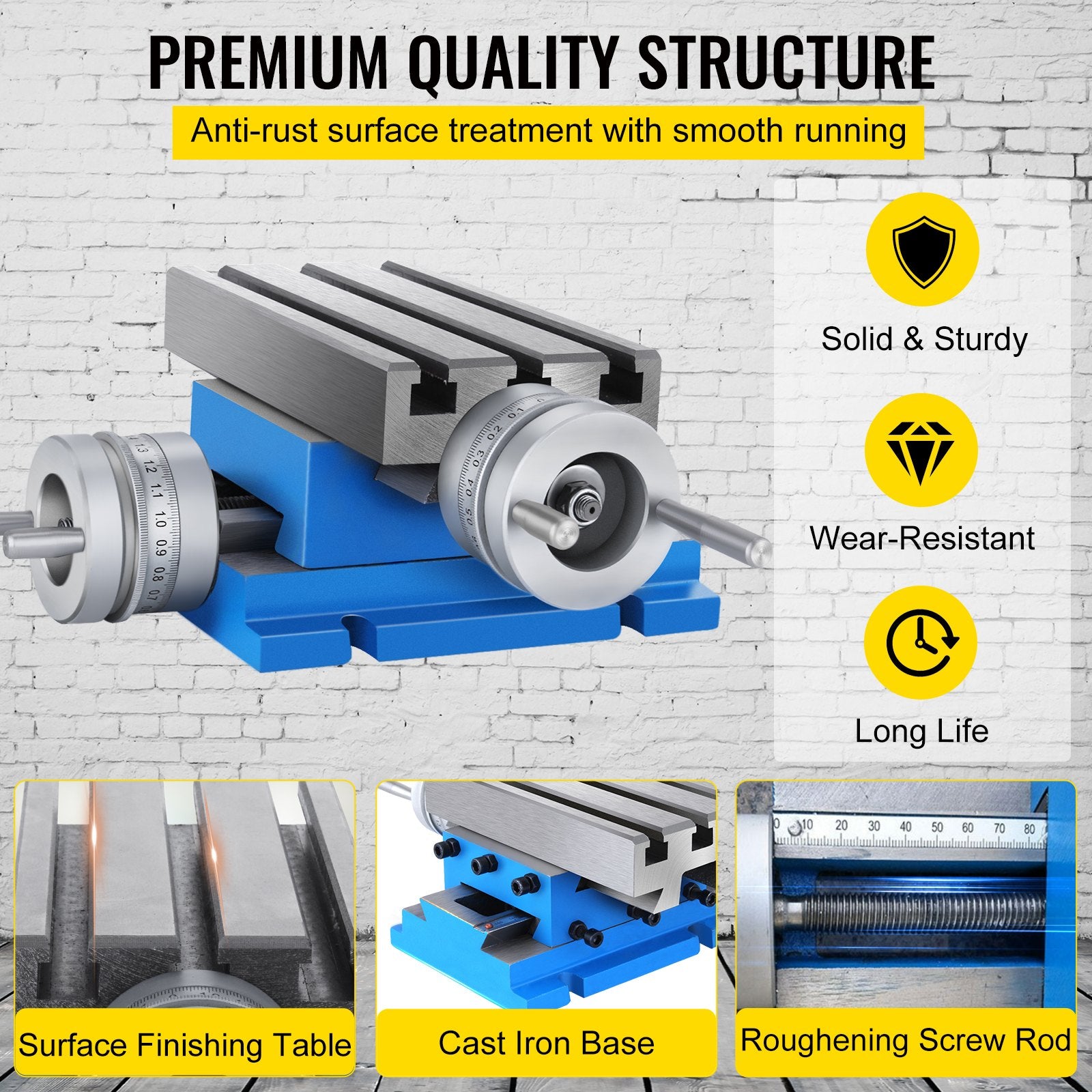 Hand Tools: VEVOR Milling Machine Cross Slide Worktable 4''x7.3'' 2 Axis Compound Precision