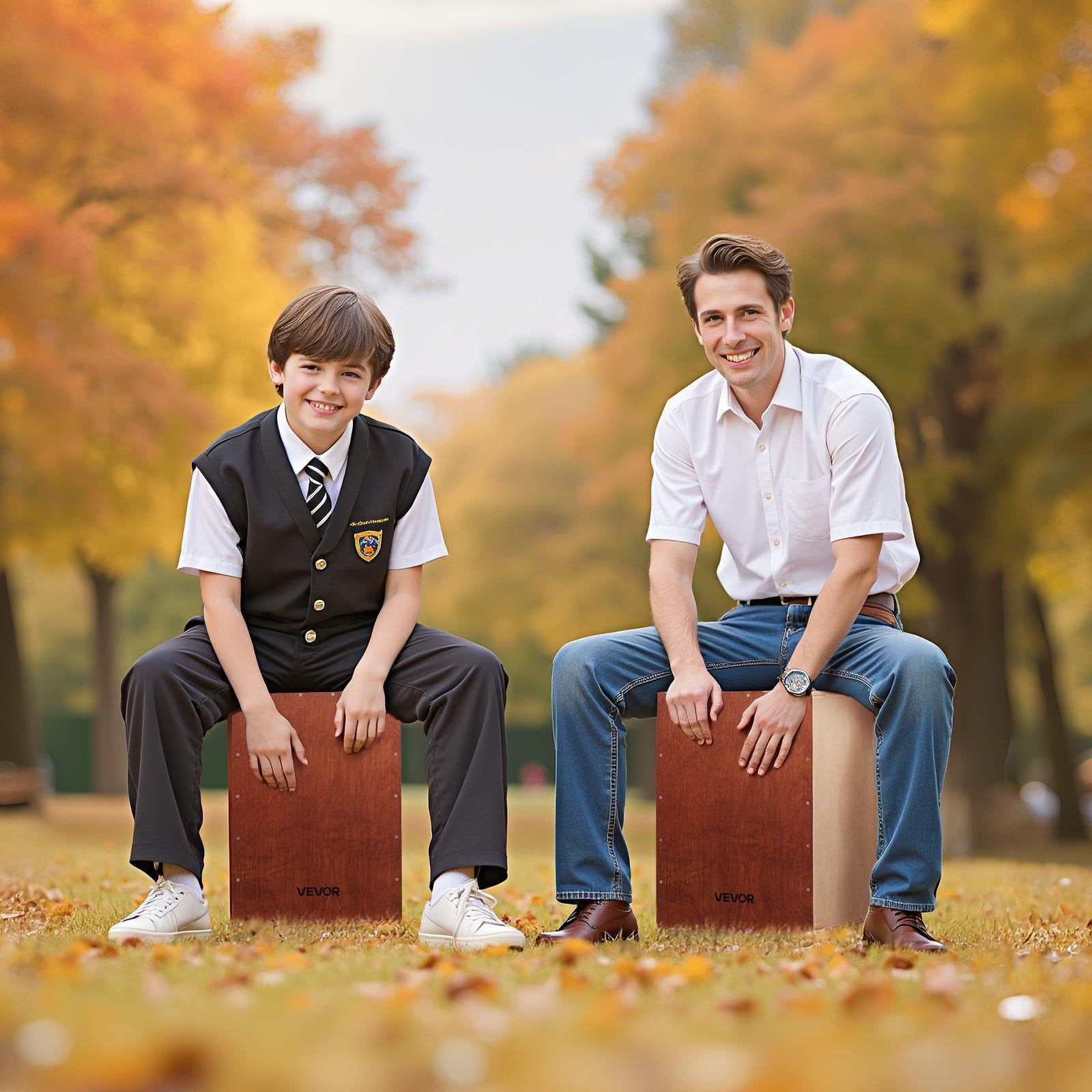 Drums: VEVOR Cajon Box Drum, with Internal Snare Wires, Lightweight Wooden Percussion Box, Portable Birch Wood Drum Musical Instrument with Silicone Feet, for Beginners and Professionals, 305 x 305 x 430 mm