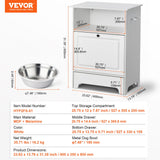 Dog Bowls, Feeders & Waterers: VEVOR Pet Feeding Station w/ 2 Elevated Dog Bowls Dog Food & Toy Storage Cabinet