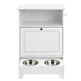 Dog Bowls, Feeders & Waterers: VEVOR Pet Feeding Station w/ 2 Elevated Dog Bowls Dog Food & Toy Storage Cabinet