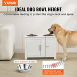 Dog Bowls, Feeders & Waterers: VEVOR Pet Feeding Station w/ 2 Elevated Dog Bowls Dog Food & Toy Storage Cabinet