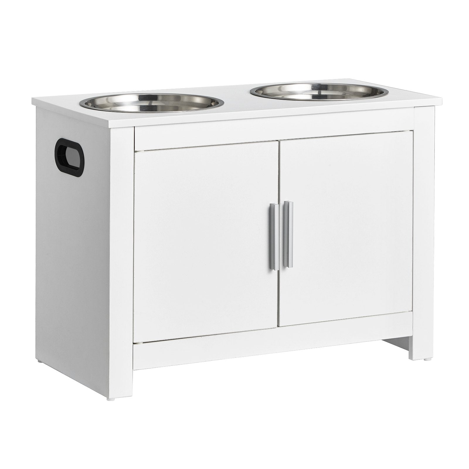 Dog Bowls, Feeders & Waterers: VEVOR Pet Feeding Station w/ 2 Elevated Dog Bowls Dog Food & Toy Storage Cabinet