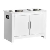 Dog Bowls, Feeders & Waterers: VEVOR Pet Feeding Station w/ 2 Elevated Dog Bowls Dog Food & Toy Storage Cabinet