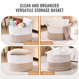 Blankets & Throws: VEVOR Cotton Rope Storage Basket 87L Woven Blanket Basket 20 x 20 x 14 in