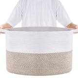 Blankets & Throws: VEVOR Cotton Rope Storage Basket 87L Woven Blanket Basket 20 x 20 x 14 in