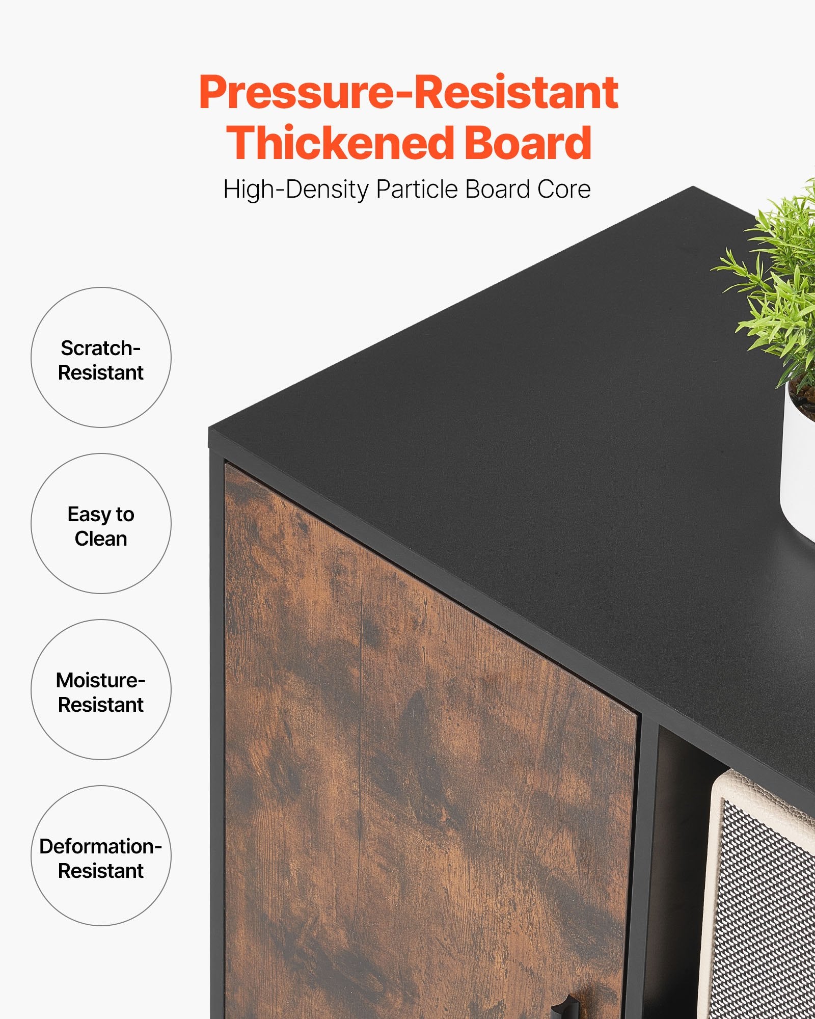 Filing & Organisation: VEVOR Wood File Cabinet Lockable Mobile Filing Cabinet Open Shelves Rustic Brown