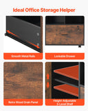 Filing & Organisation: VEVOR Wood File Cabinet Lockable Mobile Filing Cabinet Open Shelves Rustic Brown