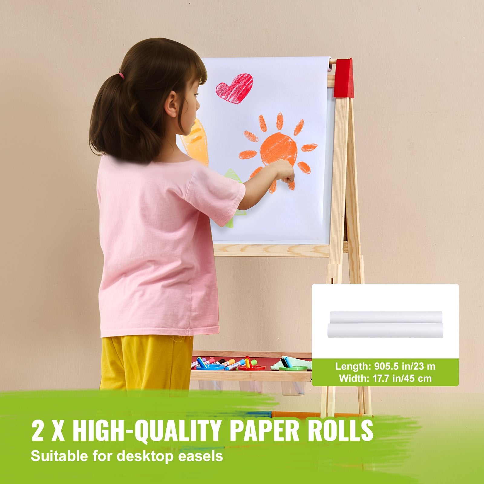Hand Tools: VEVOR Easel Accessory Set Chalk & Markers & Paper Rolls 32PCS for Standing Easel