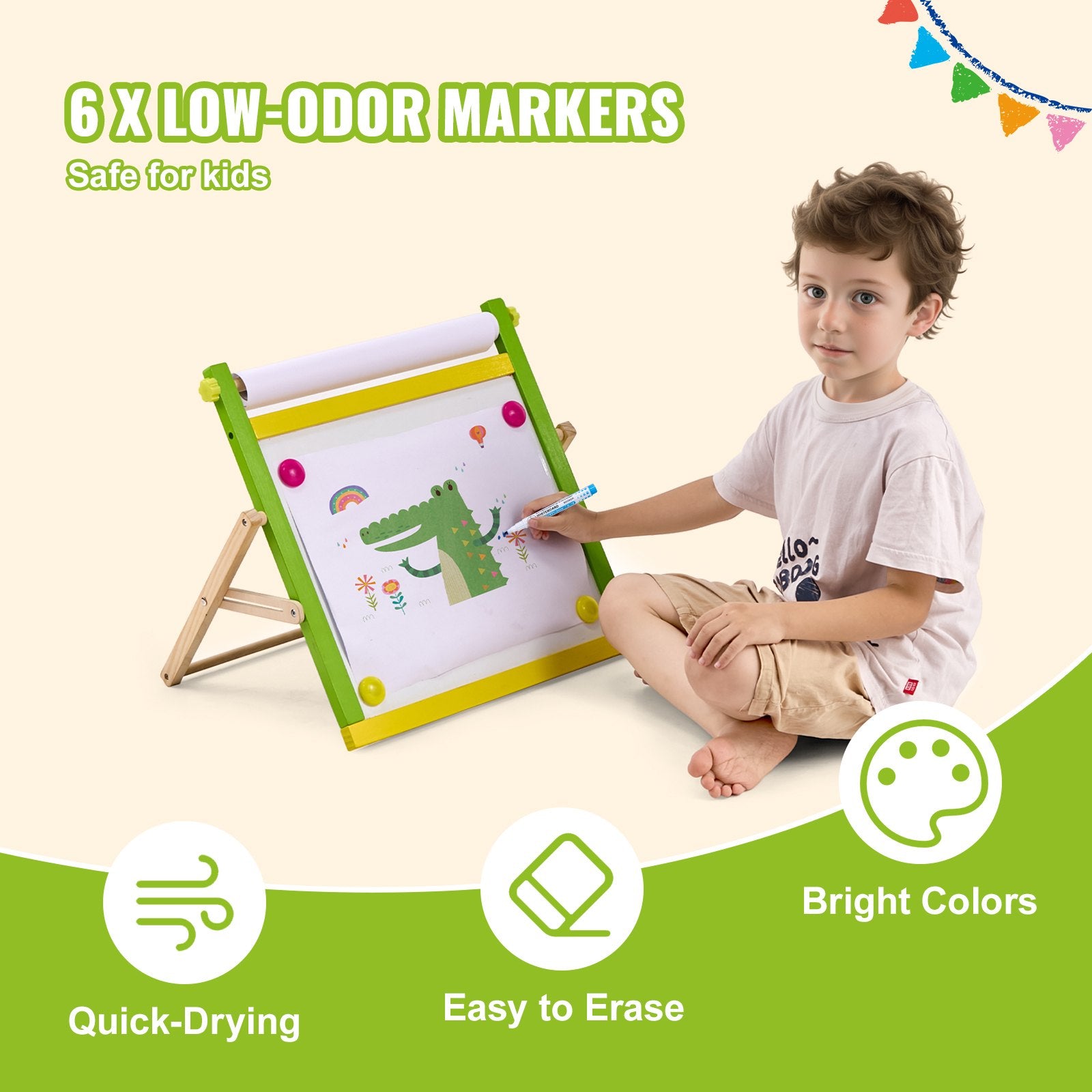 Hand Tools: VEVOR Easel Accessory Set Chalk & Markers & Paper Rolls 32PCS for Standing Easel