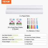 Hand Tools: VEVOR Easel Accessory Set Chalk & Markers & Paper Rolls 32PCS for Standing Easel
