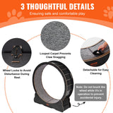 Cat Toys: VEVOR Wooden Cat Exercise Wheel, 43.3" Large Cat Treadmill Wheel for Indoor Cats, Cat Running Wheel with Detachable Carpet & Cat Teaser for Running/Walking/Training, Suitable for Most Cats