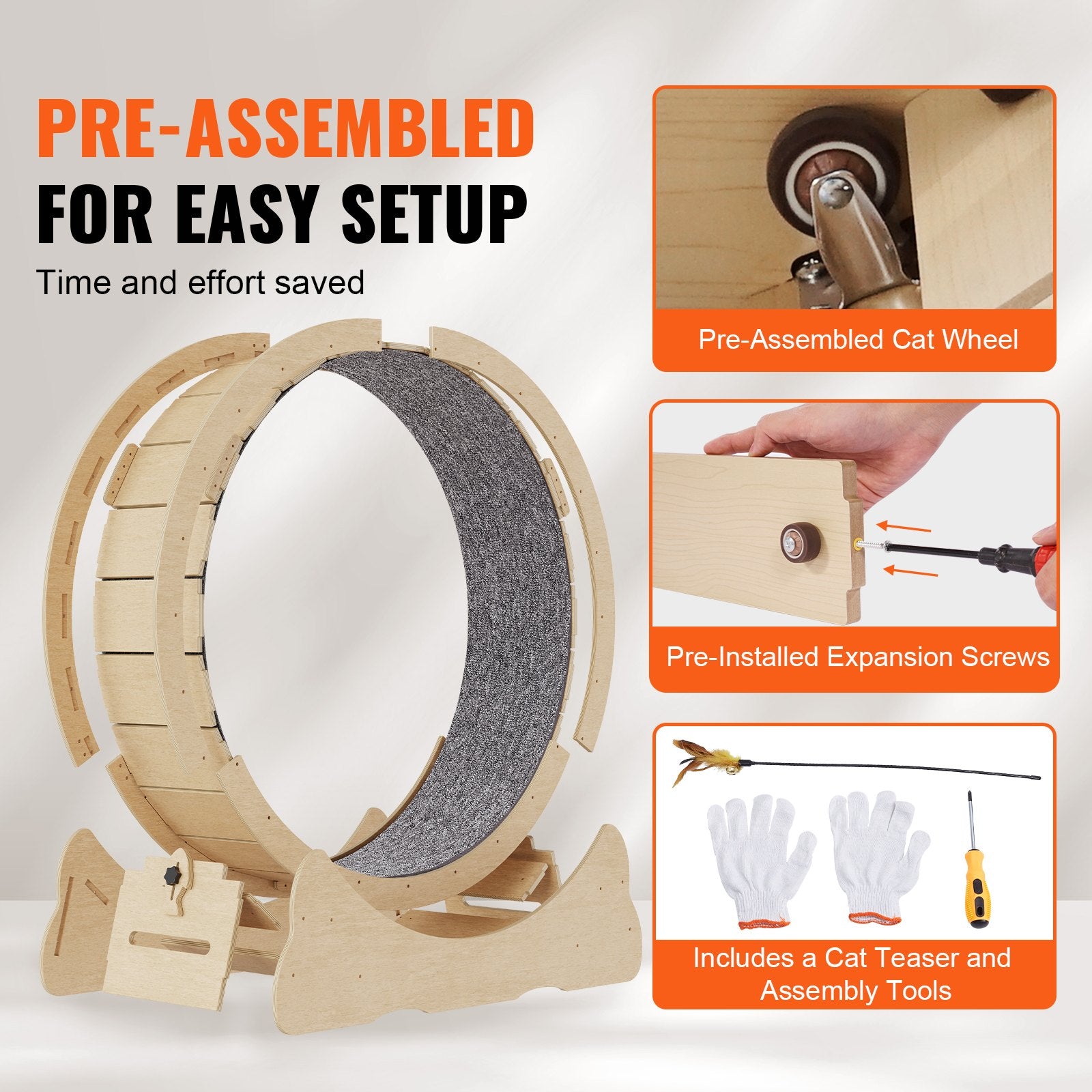 Cat Toys: VEVOR Cat Exercise Wheel Large Cat Treadmill Wheel for Indoor Cats 29.5 inch