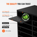 Bookcases & Shelves: VEVOR Wood Literature Organizer Adjustable File Sorter 12 Compartments Black