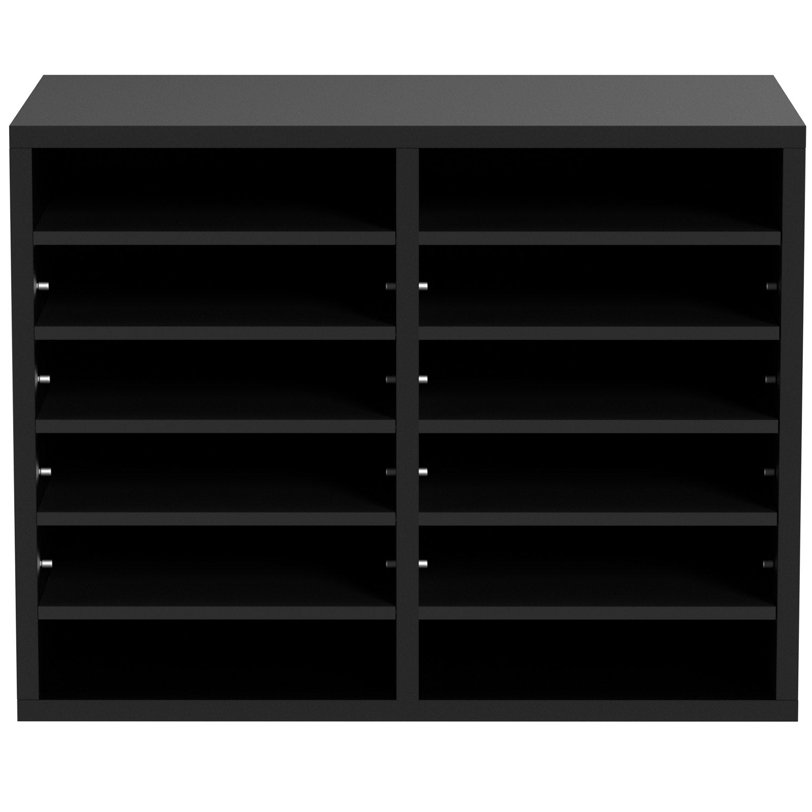Bookcases & Shelves: VEVOR Wood Literature Organizer Adjustable File Sorter 12 Compartments Black