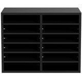 Bookcases & Shelves: VEVOR Wood Literature Organizer Adjustable File Sorter 12 Compartments Black