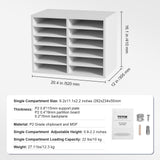 Bookcases & Shelves: VEVOR Wood Literature Organizer Adjustable File Sorter 12 Compartments White