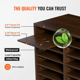 Bookcases & Shelves: VEVOR Wood Literature Organizer Adjustable File Sorter 12 Compartments Brown
