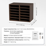 Bookcases & Shelves: VEVOR Wood Literature Organizer Adjustable File Sorter 12 Compartments Brown