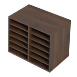 Bookcases & Shelves: VEVOR Wood Literature Organizer Adjustable File Sorter 12 Compartments Brown
