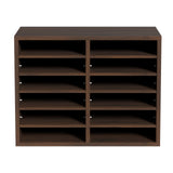 Bookcases & Shelves: VEVOR Wood Literature Organizer Adjustable File Sorter 12 Compartments Brown