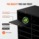 Bookcases & Shelves: VEVOR Wood Literature Organizer Adjustable File Sorter 24 Compartments Black
