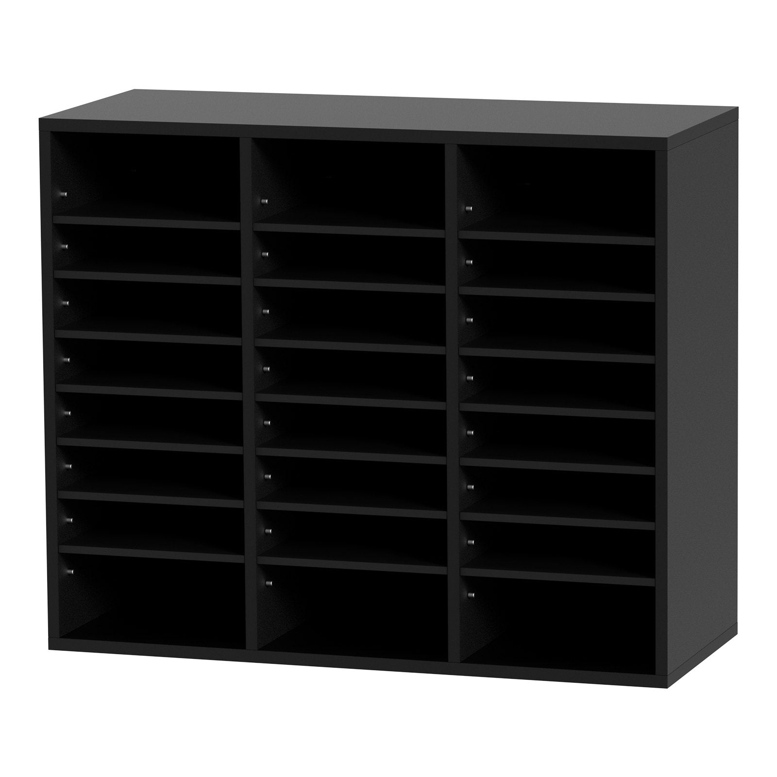 Bookcases & Shelves: VEVOR Wood Literature Organizer Adjustable File Sorter 24 Compartments Black