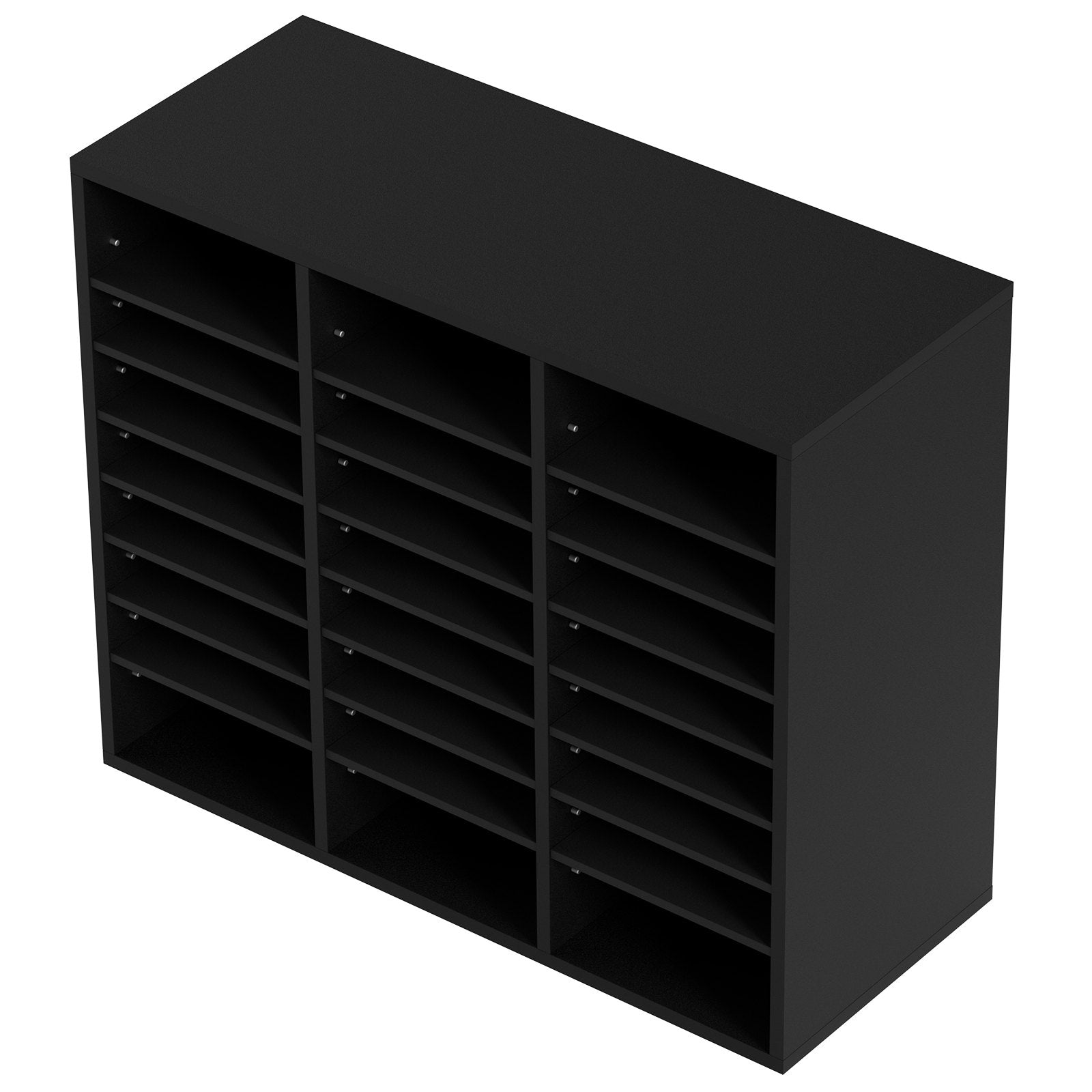 Bookcases & Shelves: VEVOR Wood Literature Organizer Adjustable File Sorter 24 Compartments Black
