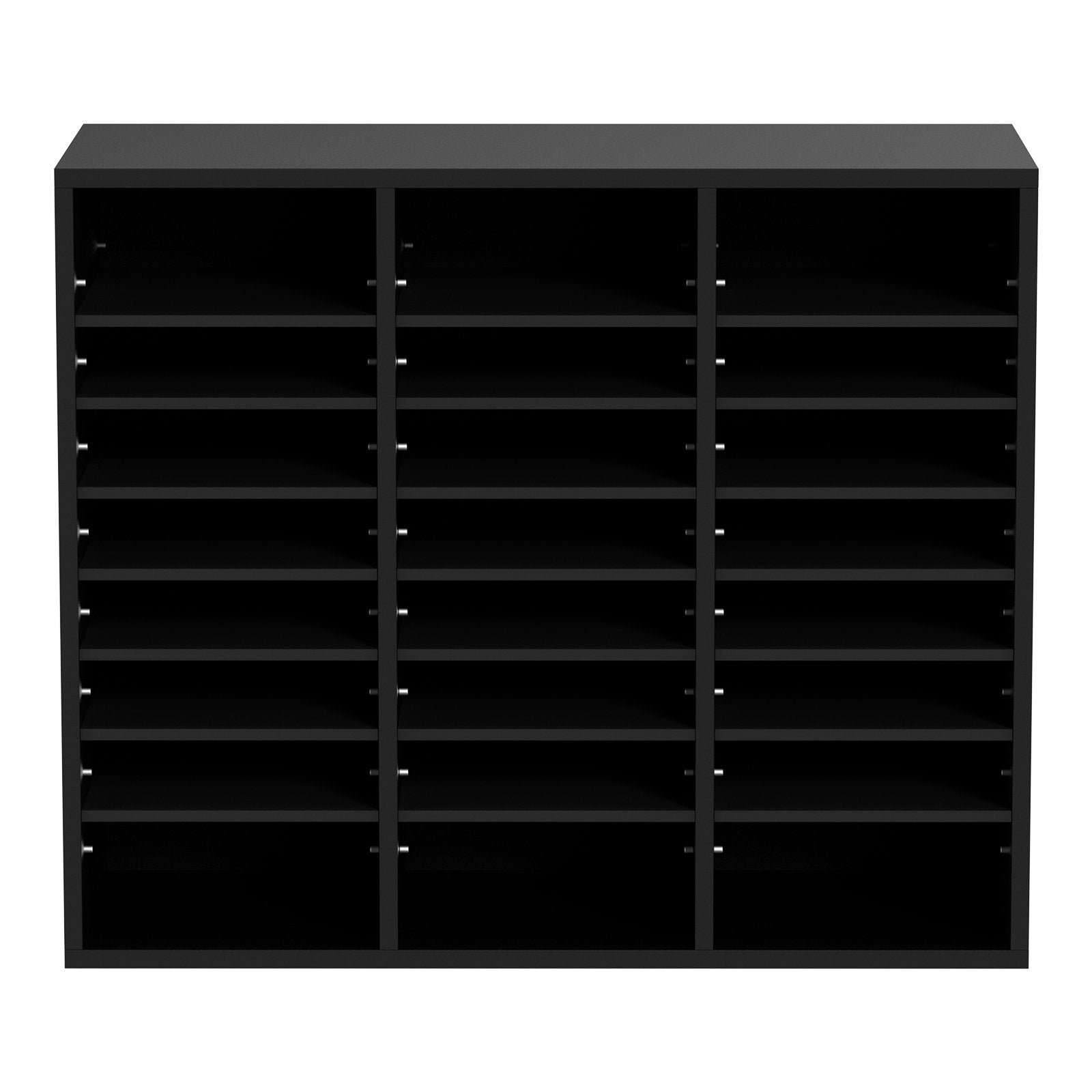 Bookcases & Shelves: VEVOR Wood Literature Organizer Adjustable File Sorter 24 Compartments Black